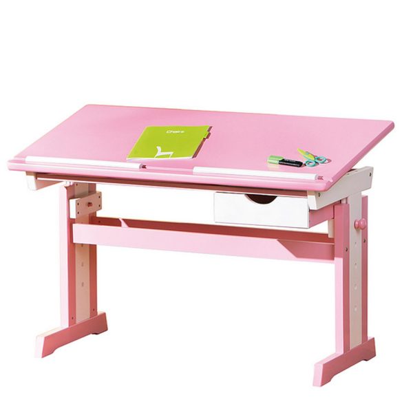 CECILIA písací stôl ružovo/biely