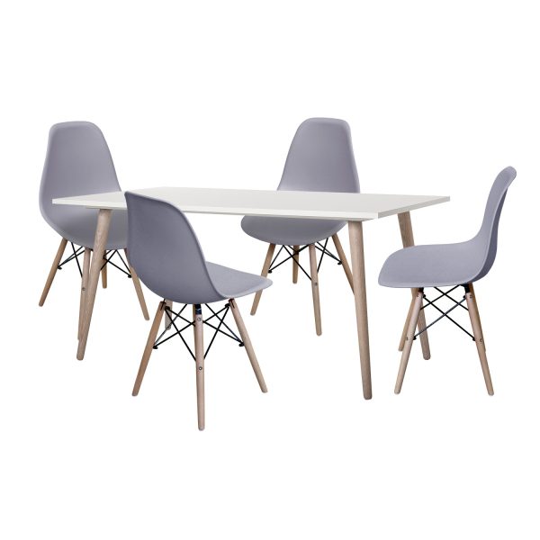 Jedálenský stôl GÖTEBORG 50 + 4 stoličky UNO sivé