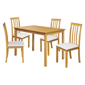 Stôl + 4 stoličky MALAGA lak javor