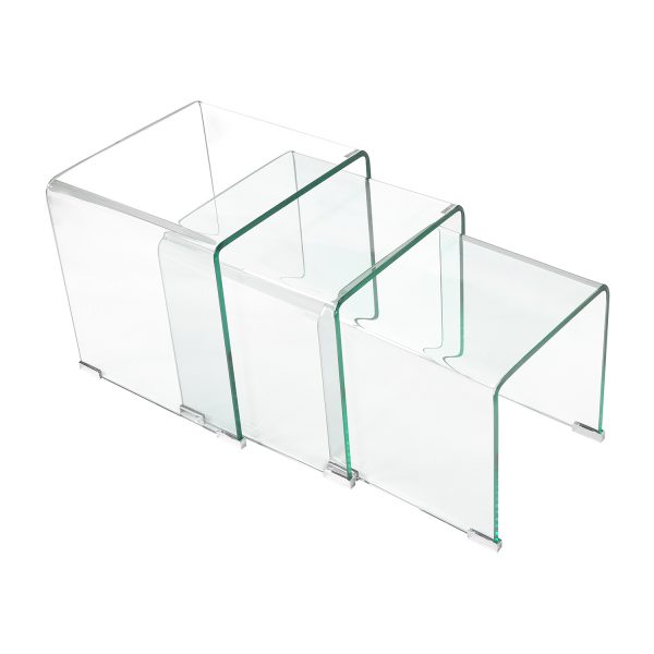 Sada 3 stolíkov sklo