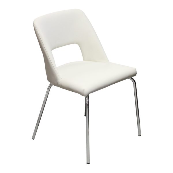 Jedálenská stolička krémovo biela