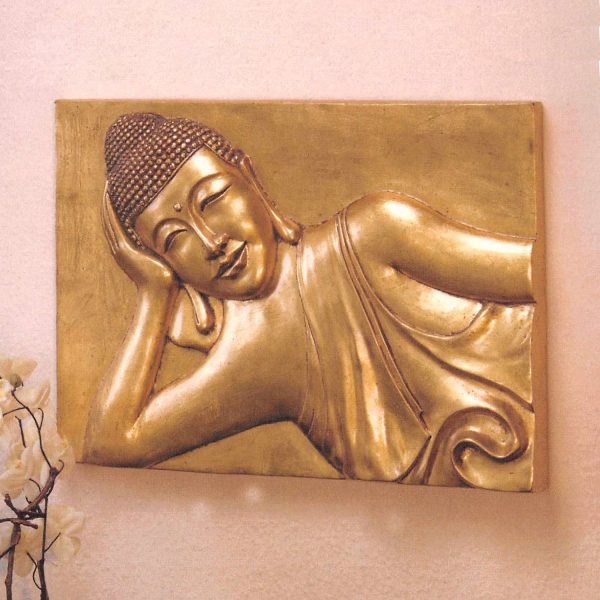 Nástenná dekorácia Buddha zlatá