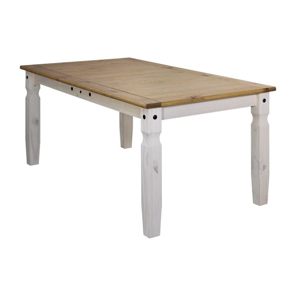 Jedálenský stôl 178x92 CORONA biely vosk