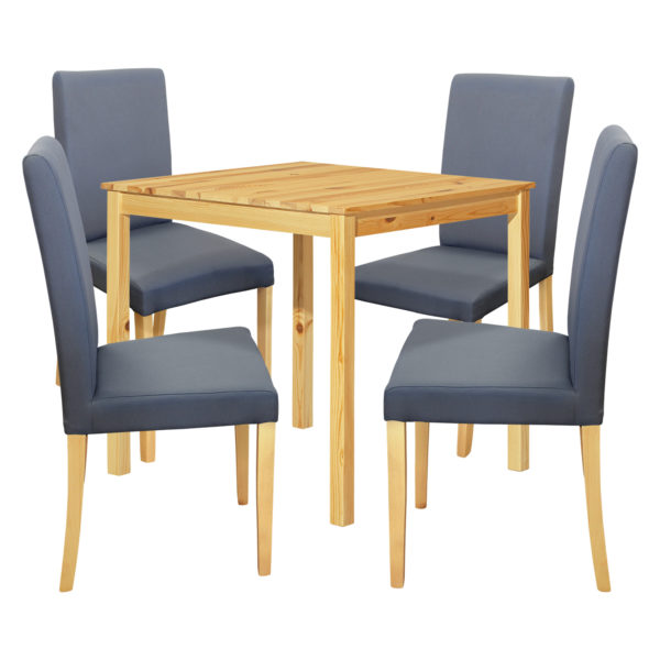 Jedálenský stôl 8842 lak + 4 stoličky PRIMA 3038 sivá/svetlé nohy